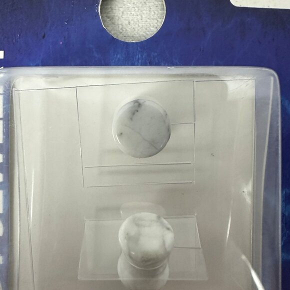 8MM Howlite Ear Plug Body Jewelry Hypoallergenic Gauge Pair White Design - Picture 2 of 9